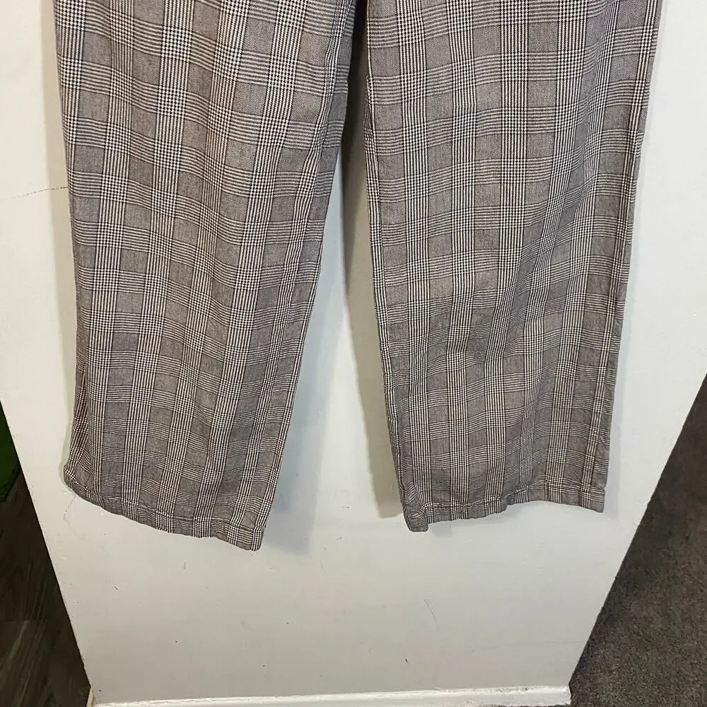 Dickies Relaxed Fit Glen Plaid Bakerhill Pant Brown Tan 100% Cotton Sz 6R - Picture 3 of 12